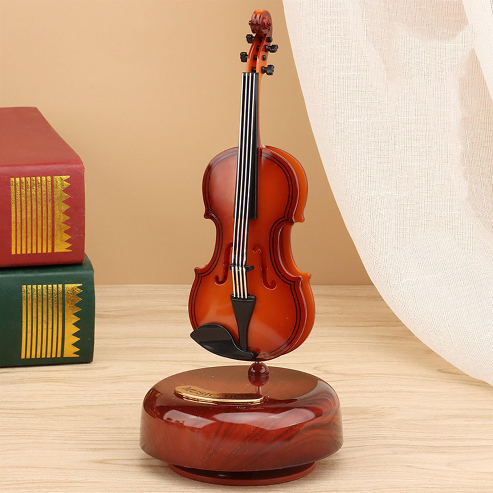 Violin Music Box - Classical Music Box Mini Replica Instrument Crafts Decoration Gift Craft Home Office Ornament