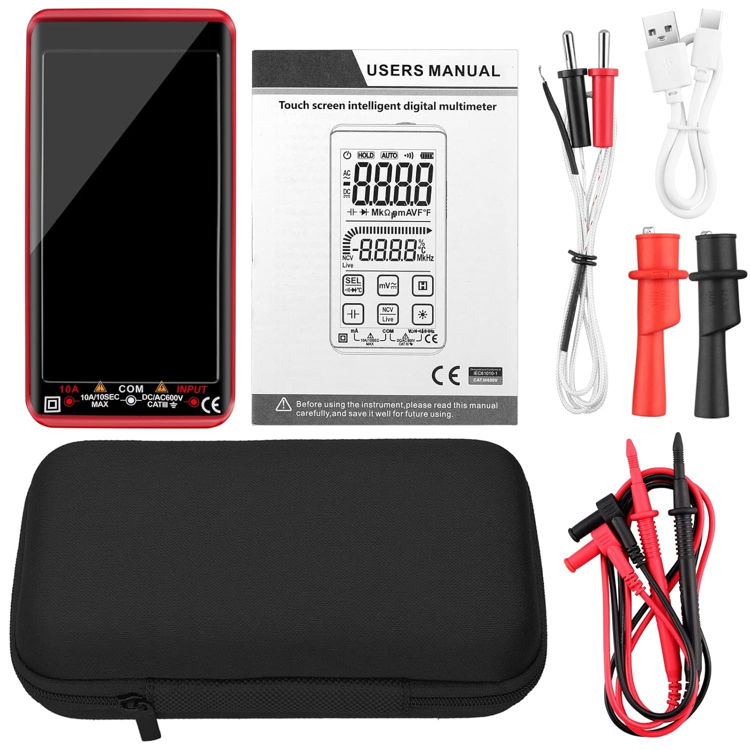 Contents of the Proster Digital Multimeter package