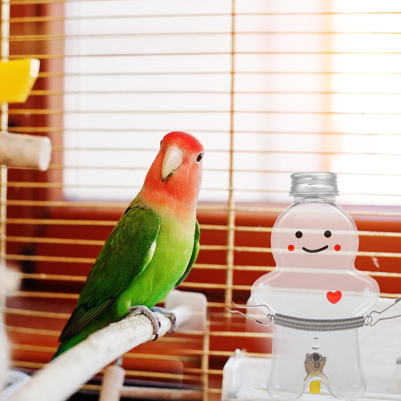 Toyvian 5 Pezzi Abbeveratoio Automatico per Pappagalli, Forma Omino di Pan