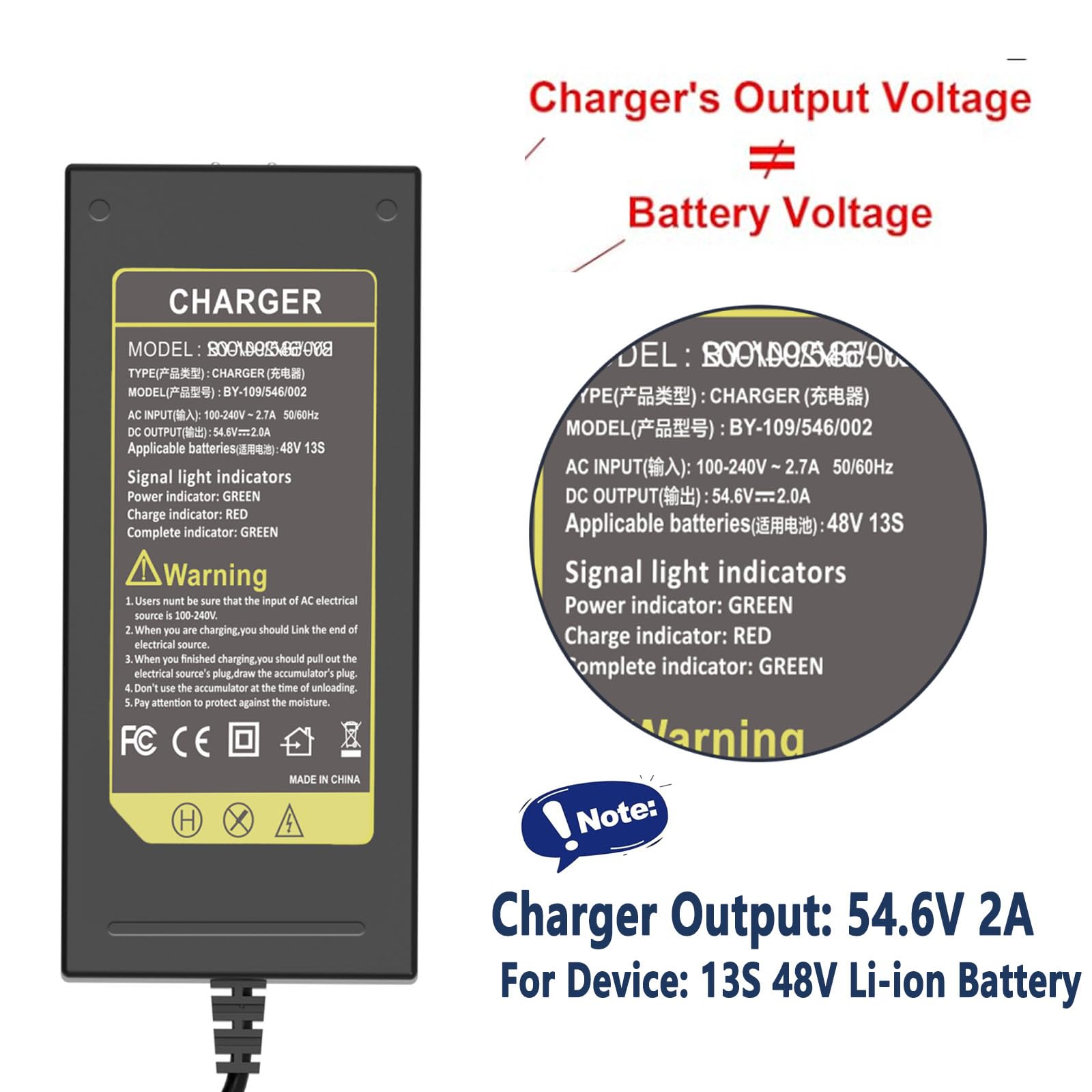 5 4.6V/4 8V Charger Universal Compatible with Razor, Jetson, Voyage, Gotrax, Ninebot and More-7 in 1 Plugs Power Cord Replacement — view 5