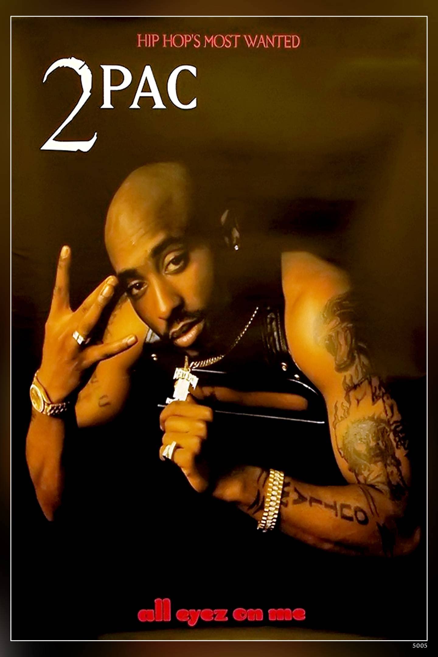 POSTERNEST All Eyez On Me 2Pac Eyes Poster Matte Finish Paper Print 12 x18 Inch (Multicolor) -5005