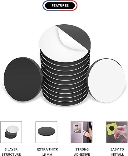 Miniatura 3 de Flexibles imanes 1/2 pulgada Disco Redondo Con calcomanía Respaldo – 250 unidades