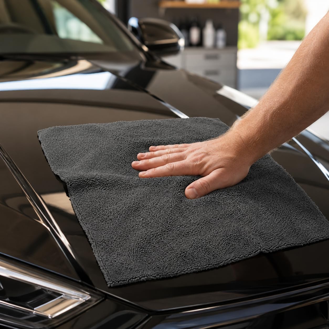 BenBow Mikrofasertücher 200 Stück 40x40 cm 350 GSM – Lasergeschnitten, fusselfrei, saugstark – Auto Poliertuch, Trockentuch, Grau
