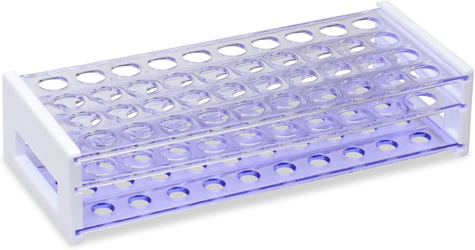 KS-809 Hole Plastic Test Tube Rack for 16-18 mm Test Tubes Polystyrene, Light Blue