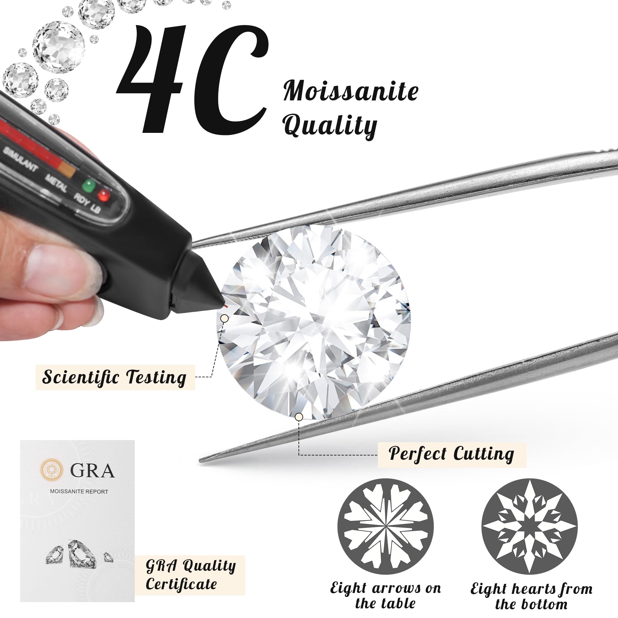 Bistfy Collana Donna 925 Argento Sterling con Ciondolo e 4C Moissanite Collana Argento per Donne Mamma Moglie Fidanzata Regali