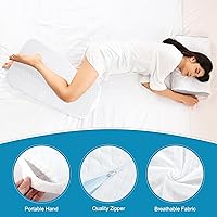Vista 6 de HOMBYS Almohada de rodilla de espuma viscoelástica para dormir de lado, almohada de piernas para rodilla, separa las rodillas para la alineación