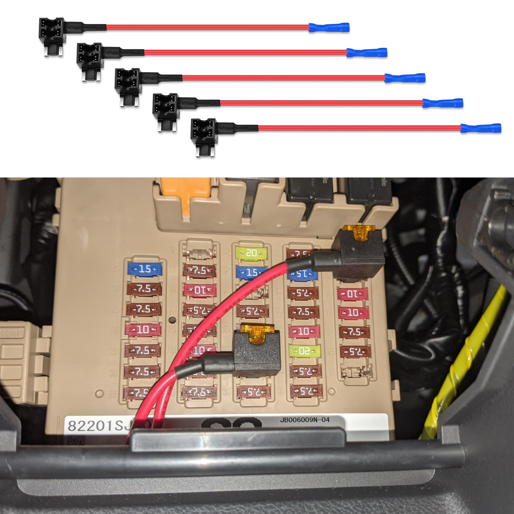 HAOBO 5Pack Fuse Tap, 12V Car Add-a-Circuit Fuse Tap, Standard Mini Micro2 and Low Profile Fuse Taps, Universal Car Accessories ATO ATC ATM APM Fuse