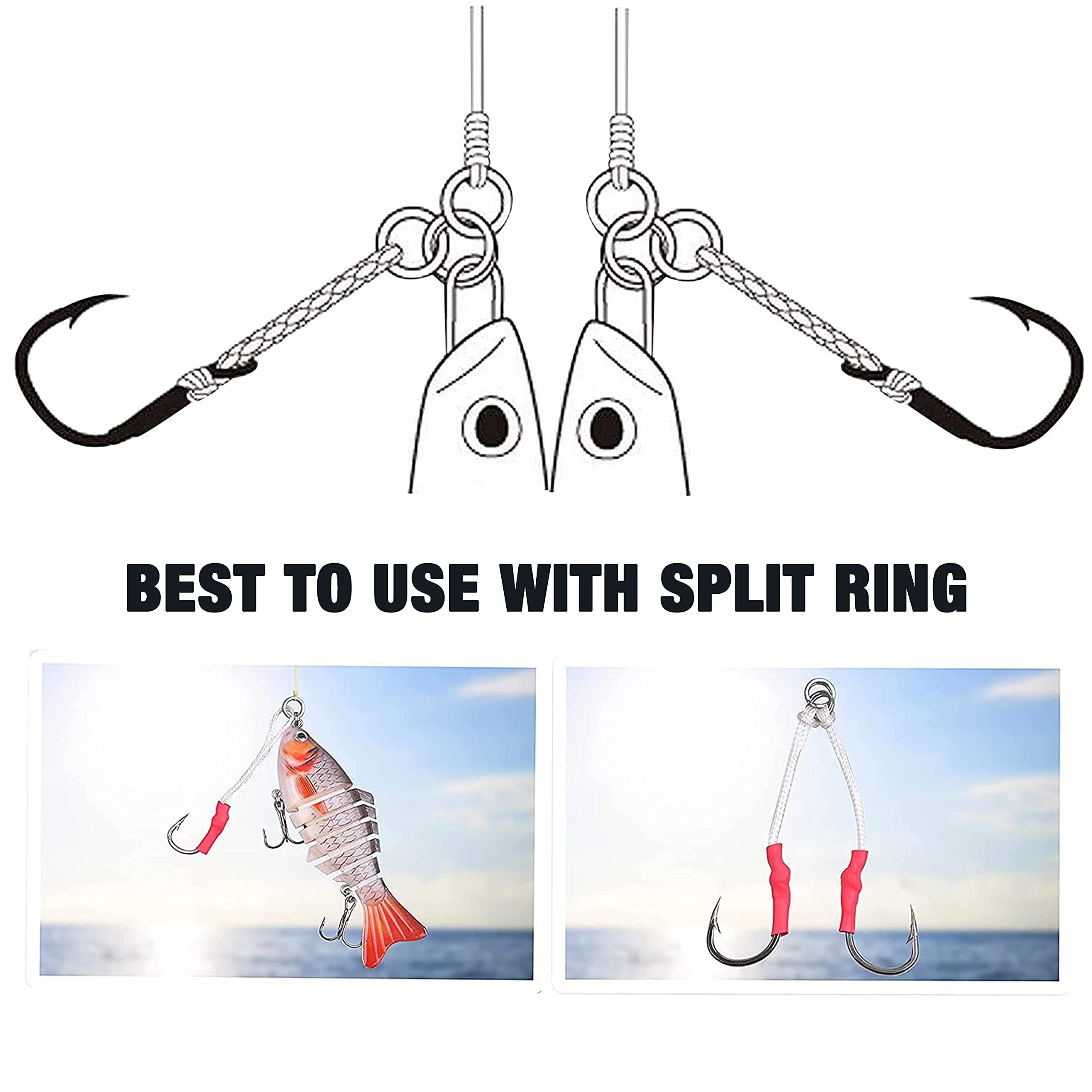 Lot De 10 Hameçons Doubles En Acier à Haute Teneur En Carbone