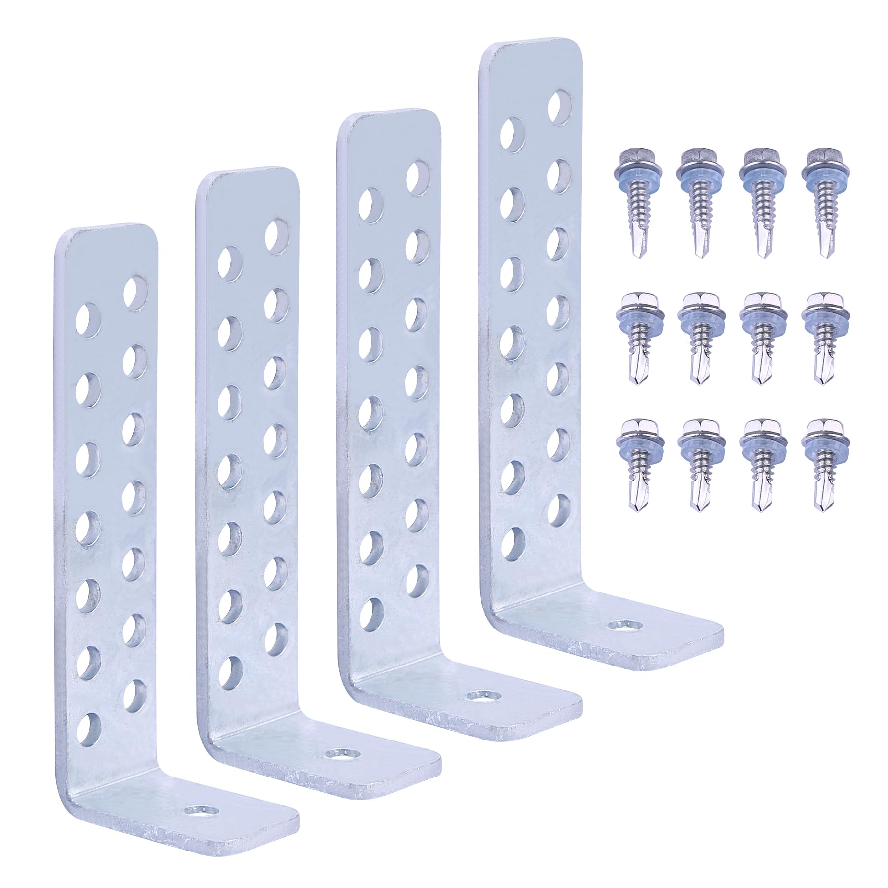 4 Pack Hurricane Condenser Tie Down Bracket Kit – hot-dip galvanising Steel Mounting Brackets for A/C Compressors – Weather-Resistant Mounting Hardware for Hurricane & High Wind Zones