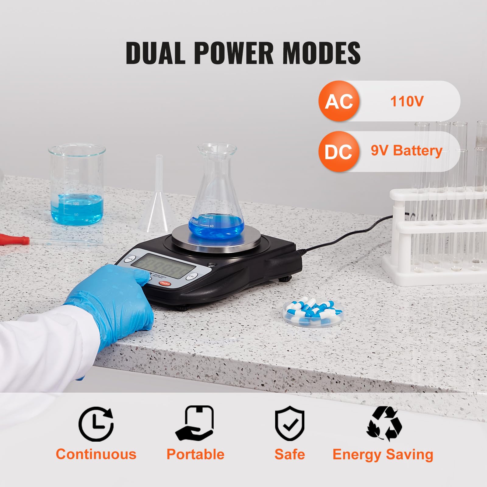 VEVOR Bilancia Analitica Bilancia da Laboratorio, Precisione 600g x 0,01g Bilancia Elettronica Analitica Digitale per Cucina Gioielleria Industria, Bilancia con 6 Conversioni di Unità, Laboratorio