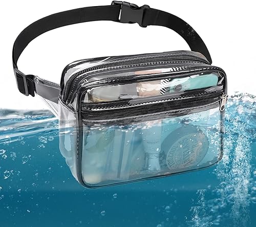 Miniatura 5 de Clear Fanny Pack Stadium Approved, Waterproof Fanny Pack for Women Men, Fashion Mini Belt Bag Transparent Waist Bag with Adjustable Strap for