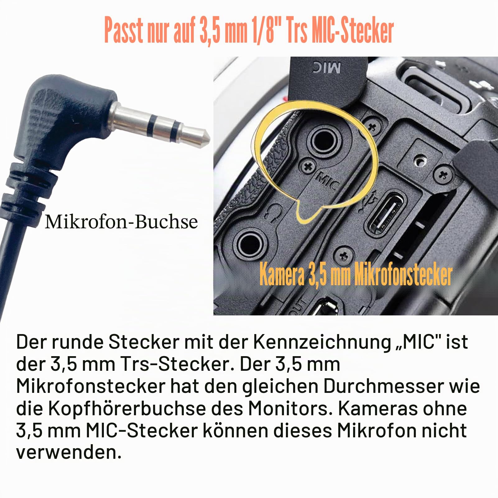 Videomikrofon für DSLR-Interviews, Kamera Mikrofon Shotgun-Mikrofon für Canon, Nikon, Sony, Panasonic, Fujifilm, Videomikrofon mit Windschutz, 3.5 mm Klinke