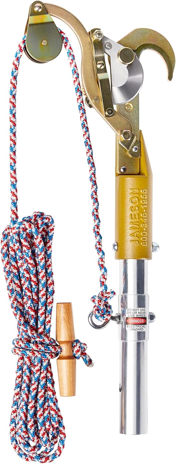 Jameson Fixed Pulley Pruner Kit with Premium 20 ft Bumpy Rope - 1.25 in. cutting capacity
