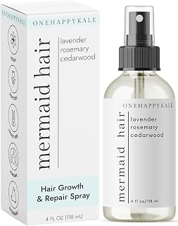 Mermaid Hair Growth & Restoration – Boosts Regrowth, Repairs Damage, Calms Scalp with Rosemary Oil – Non-Toxic, Cruelty-Free, Nourishing Formula All Hair Type – 4oz Bottle