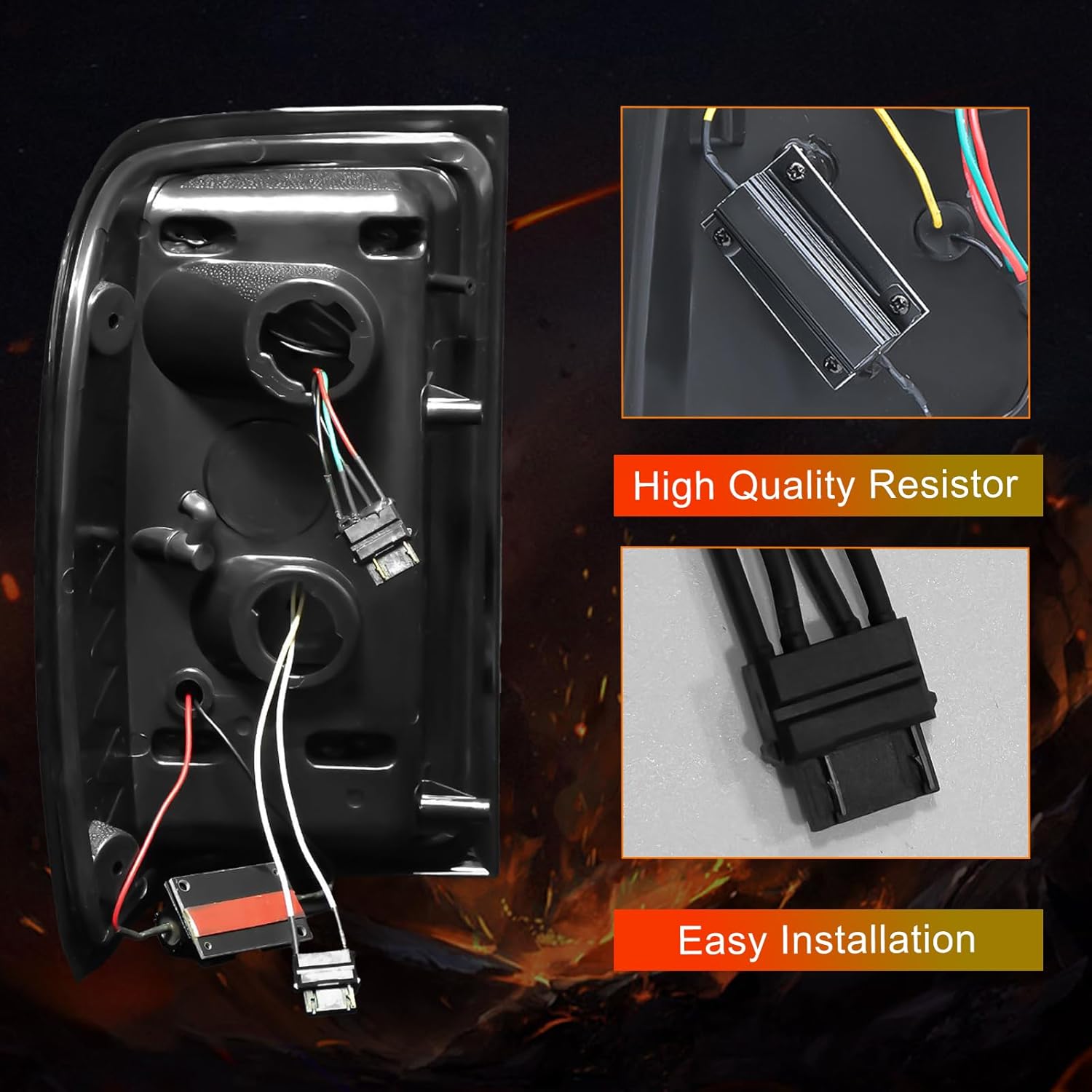 Daikokuya Full Led Tail Lights Compatible with 2001-2011 Ford Ranger Turn Signal, Brake Light, Reverse Light Rear Light Assembly Smoked