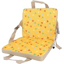 Children Outdoor Folding Chair Cushion, Portable Stadium Cushion Thick, Floral Foldable Stadium Chair for Fishing, Camping, Home Workshops Or Picnics Yellow