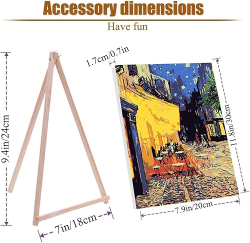 Vista 86 de VIGEGU Paquete de 4 pinturas por números para adultos, lienzo enmarcado, con caballete de madera, pintura por números para niños de 8 a 12 años