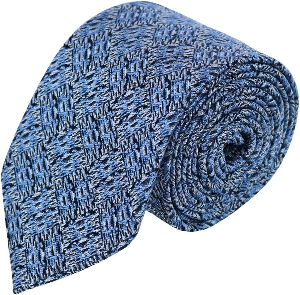 Trafalgar Men's Benito's Blue Basketweave Patterned Silk Novelty Necktie
