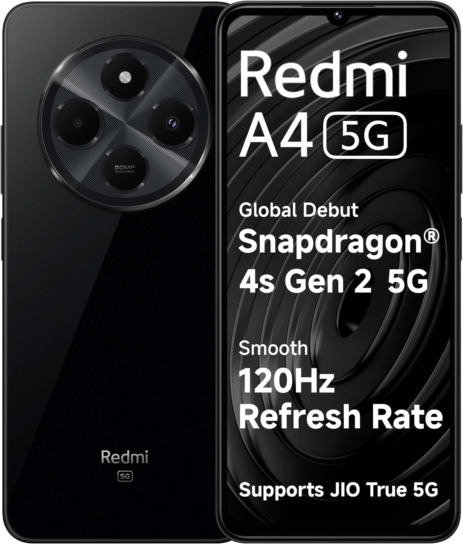 Redmi A4 5G (Starry Black, 6GB RAM, 128GB Storage) | Segment Largest 6.88in 120Hz | 50MP Dual Camera | 18W Fast Charging | Charger in The Box | Indian Version