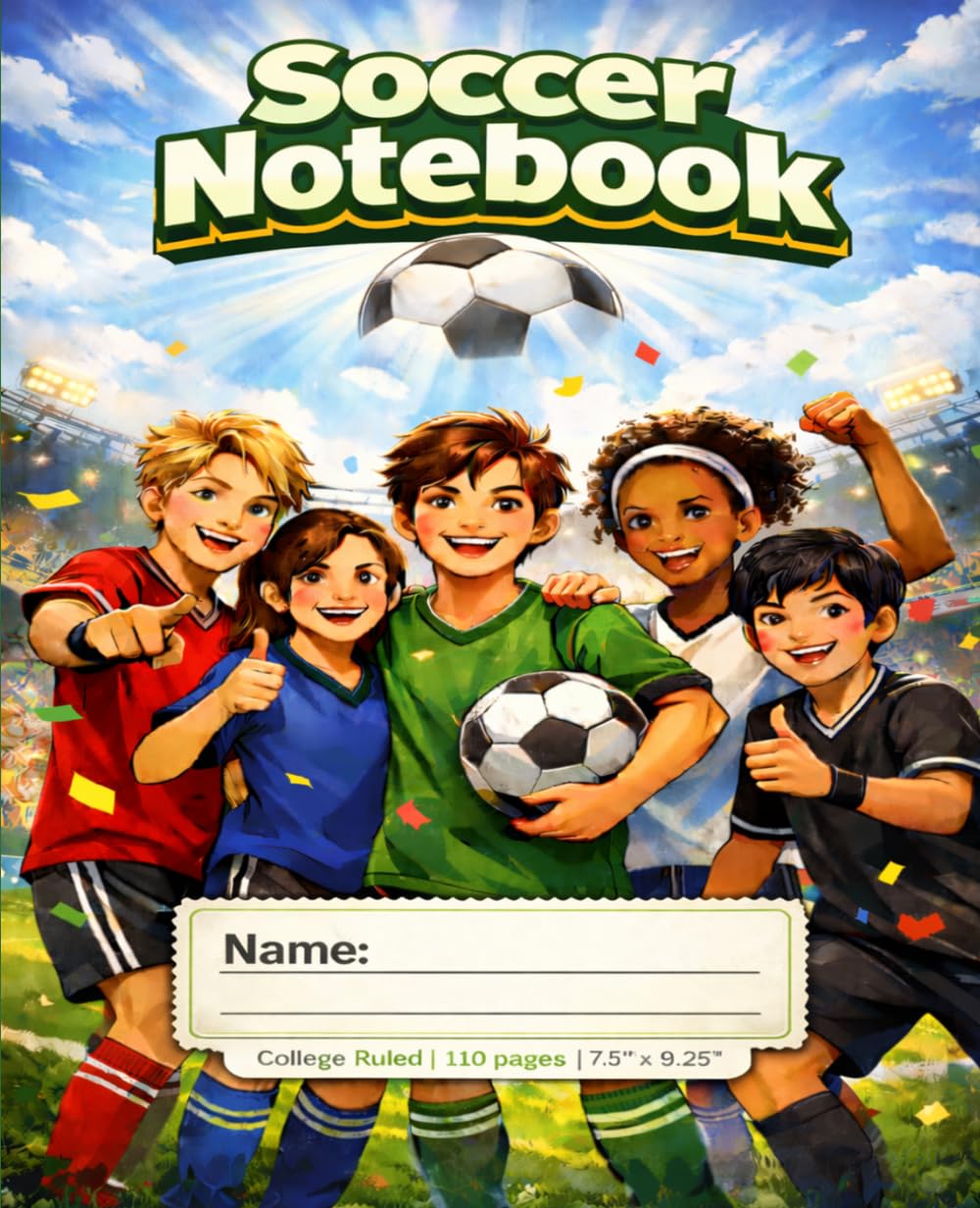 Soccer Notebook: Lined Journal for Kids, Teens & Football Fans: Training Log, Practice Notes & Match Analysis Tracker for Players, Coaches and Youth Teams
