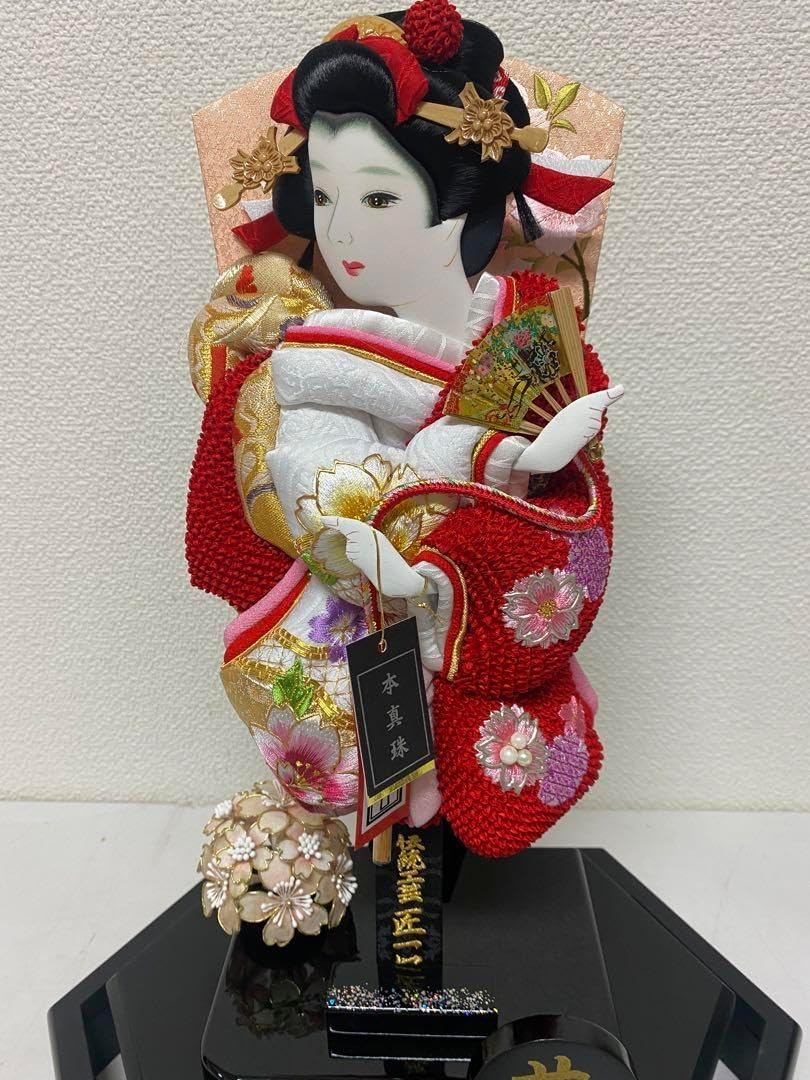 羽子板 六角ガラスケース10号本真珠サイズ間口約30 奥行約20 高