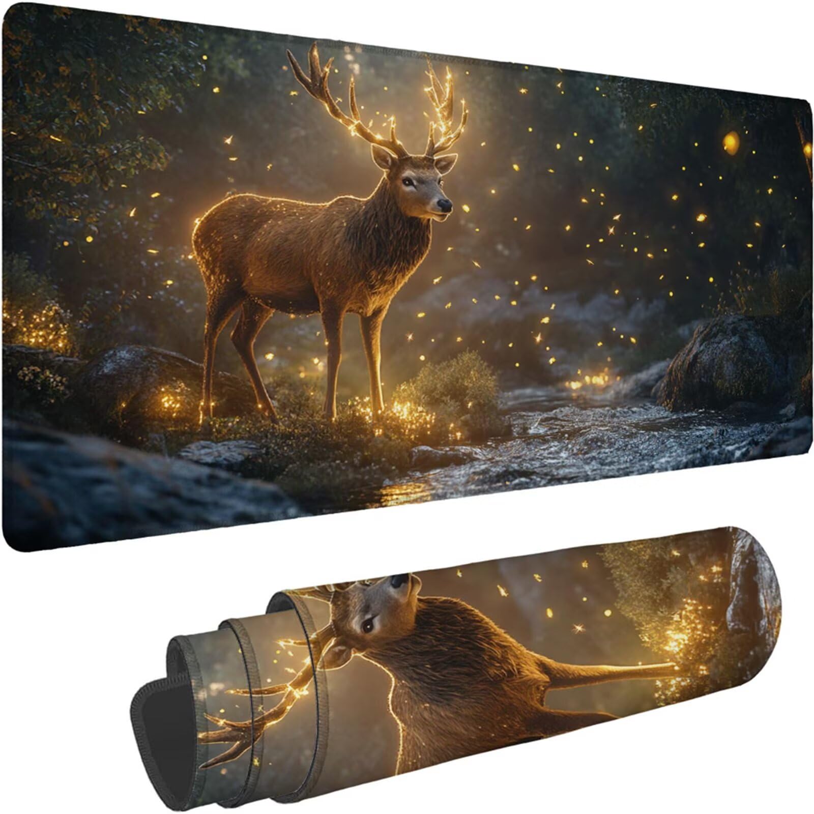 Gamingowa podkładka pod mysz 1200 x 600 x 3 mm, XXL, wodoszczelna, odporna na ścieranie, z przyszytymi krawędziami, podkładka na biurko, poprawia prędkość i precyzję, do komputera, laptopa, komputera