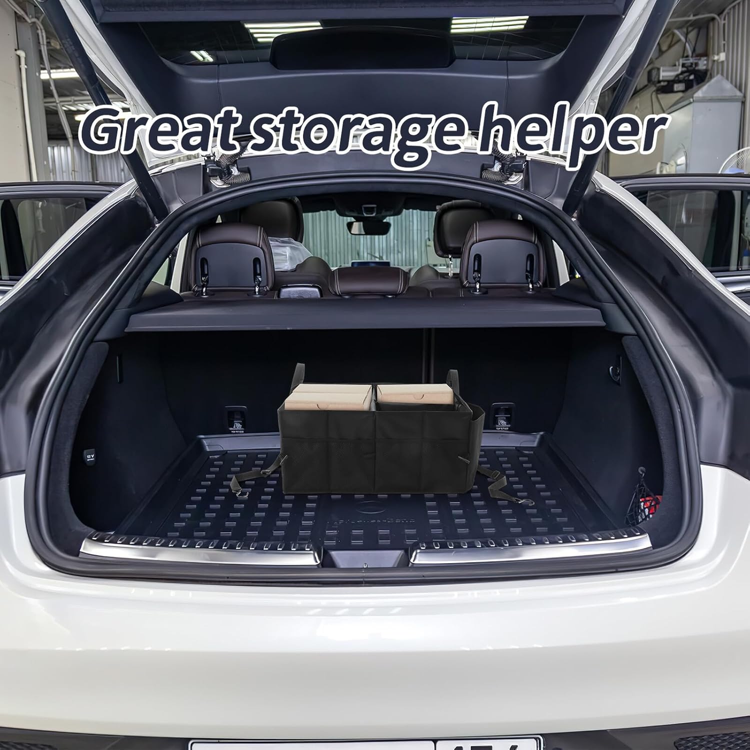 SHINEOFI Collapsible Car Trunk Storage Box 58x43x27cm Cargo Organizer Foldable Suv Trunk Organizer for Vehicle Storage and Camping Accessories
