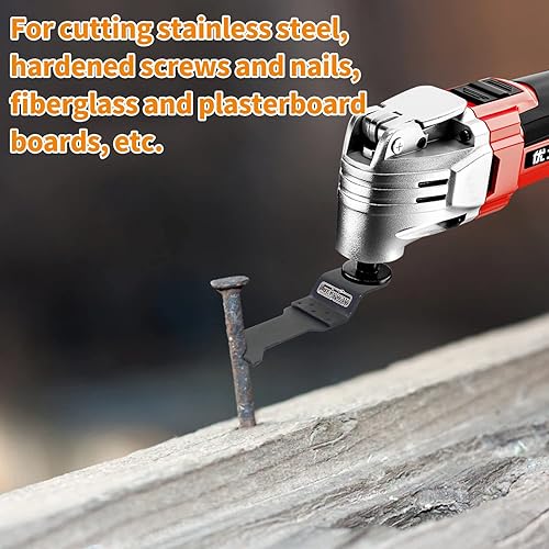 Miniatura 4 de Luckyway Paquete de 3 cuchillas oscilantes para herramientas de carburo multiherramienta para material duro metal endurecido clavos pernos y