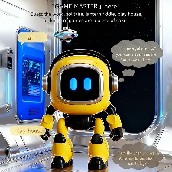 Emo Robot Toys - ABS 9.5x5.5x13cm | Smart Programmable RC Robots | Educational Electronic Learning Machine With Voice Interaction For Boys Girls Adults Kids Birthday Parties Family