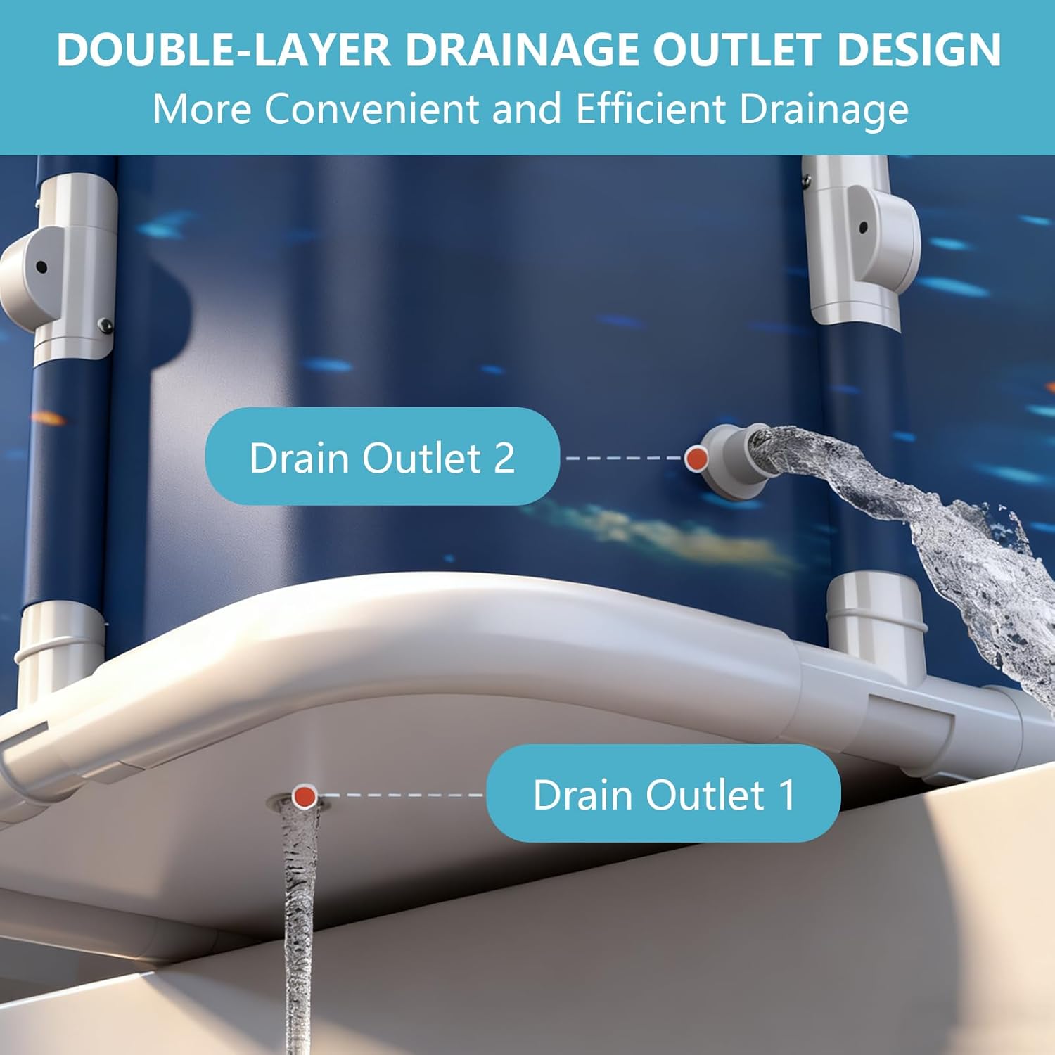 Simcat 45" Large Portable Foldable Bathtub Adult, Separate Family-Friendly SPA Therapy Tub Soaking, Hot SPA/Ice Bath Tub (Starry sky)