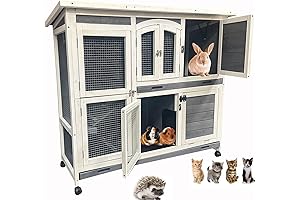 Ample Two-Story Rolling Chicken Cage for Enhanced Mobility