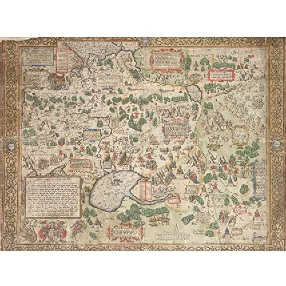 Jenkinson 1562 Map Russia Moscow Tartary Art Print Canvas Premium Wall Decor Poster Mural
