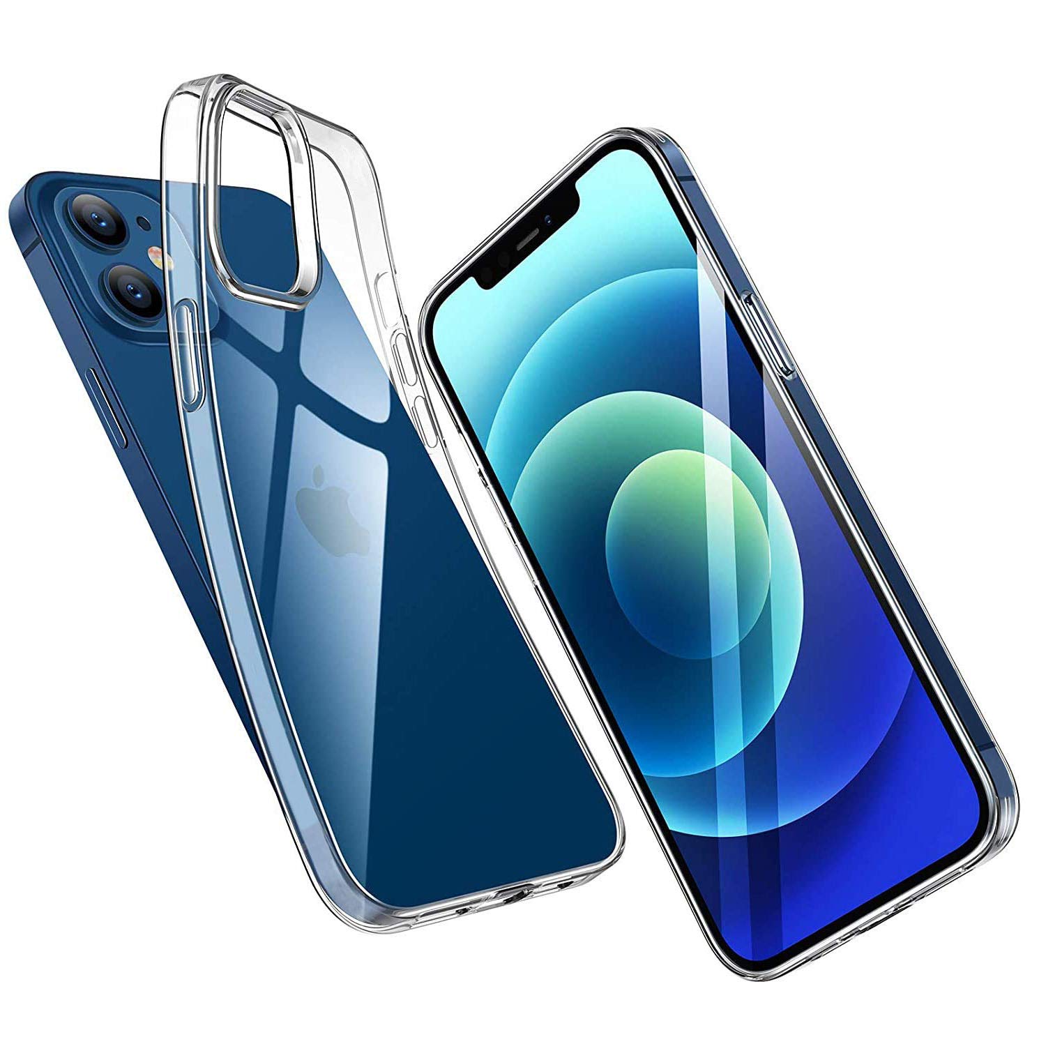 CEDO iPhone 12 Clear Case | Soft Flexible Slim-Fit | Full Body 360 Protection Shock Proof TPU Back Cover (Transparent)