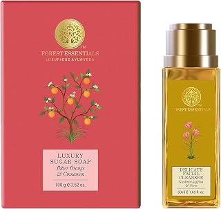 Forest Essentials Luxury Sugar Soap Bitter Orange & Cinnamon Ayurvedic & Forest Essentials Delicate Facial Cleanser Kashmi... Price In India