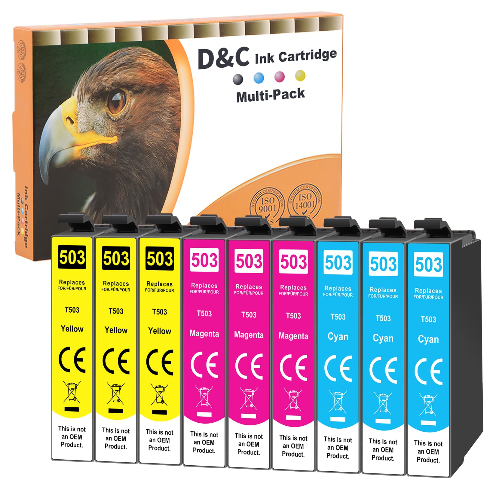 D&C 503XL Patronen für Epson 503 503XL Multipack Kompatibel mit Epson Expression Home XP-5200 XP-5205 XP5200 XP5205, Workforce WF-2960 WF-2960DWF WF-2965 WF2960 WF2965 WF-2965DWF (9er-Pack)
