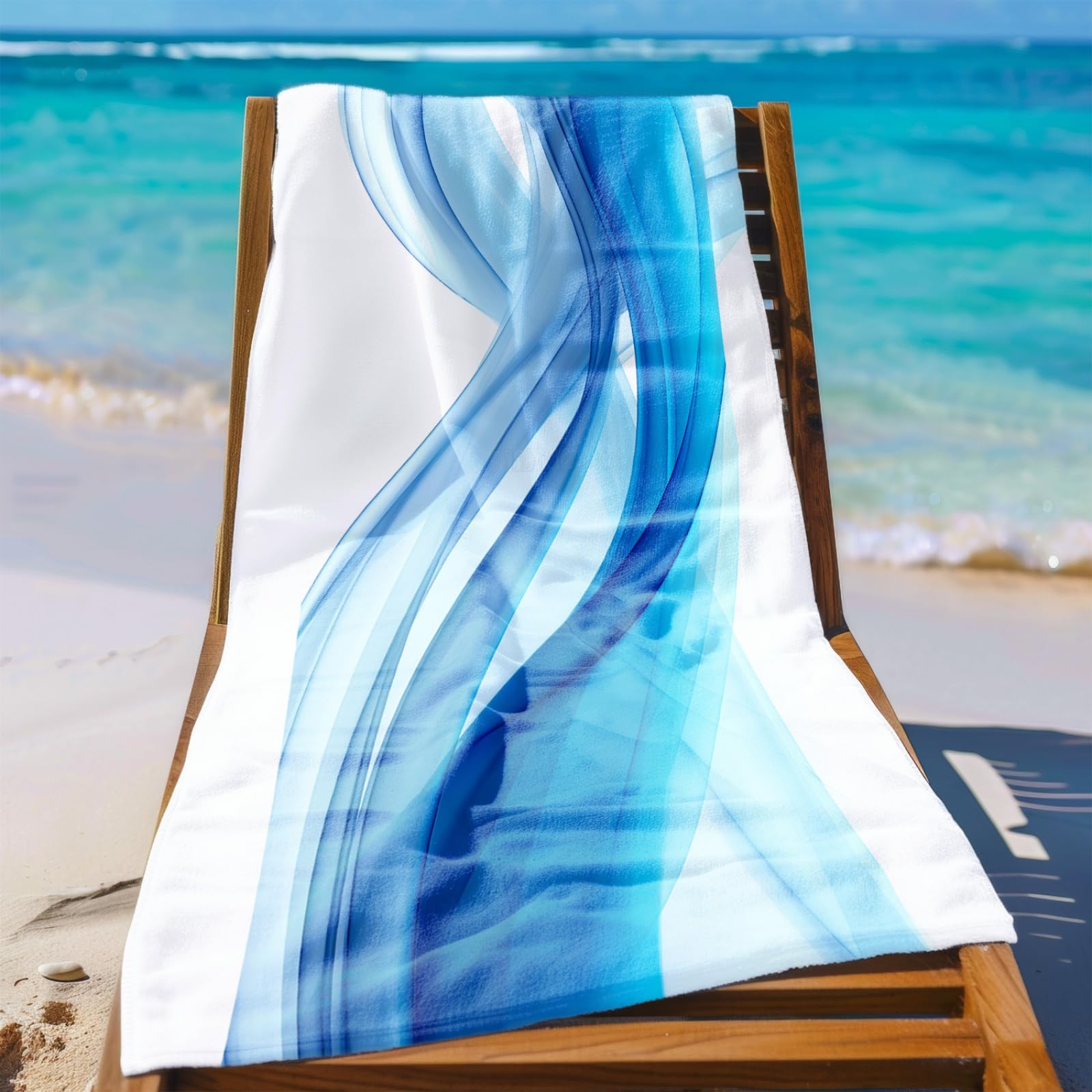 Telo Mare Microfibra 210x230 Geometria Del Gradiente Verde Telo Spiaggia Grande Antisabbia,XXL Asciugamano Mare, Asciugatura Rapida, Stuoia Spiaggia Leggero E Portatile