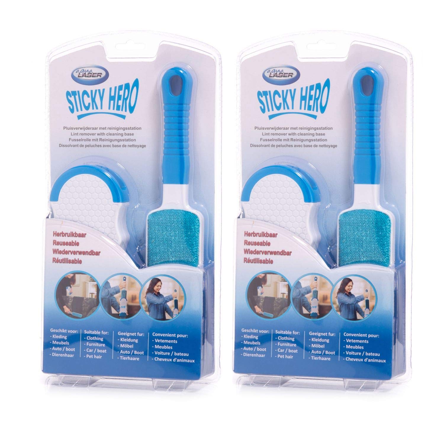 Kosmetex Badebürsten 2er Set - Blaue & Rosa Saunabürste Mit Langem Stiel, Aus Kunststoff
