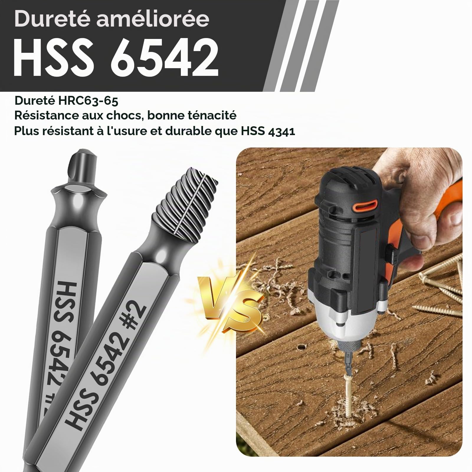 Extracteur De Vis 9 Pièces En Acier HSS 6542 Avec Dureté HRC 63–65, Tourne À Gauche Extracteur Idéal Pour Le Perçage Et L’Extraction, Extracteur Vis Cassée Lnclus