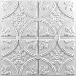 Art3d Drop Ceiling Tiles 2x2, Glue-up Ceiling Panel, Fancy Classic Style in White