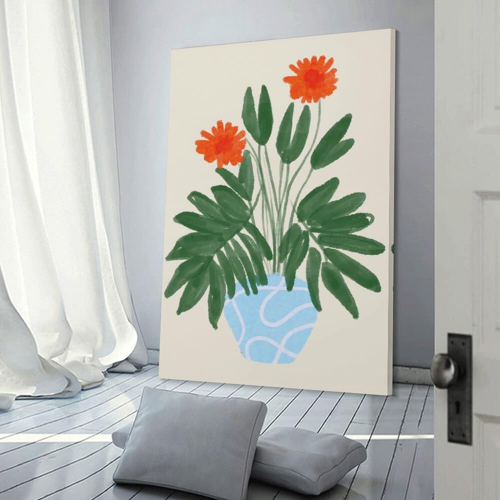 Junmoney Tropical Blooming Plant Canvas Wall Picture, 20x30inch(50x75cm), for Picture Wall Styling in Lounge Or Bedroom, An Easy Match for Collected Prints