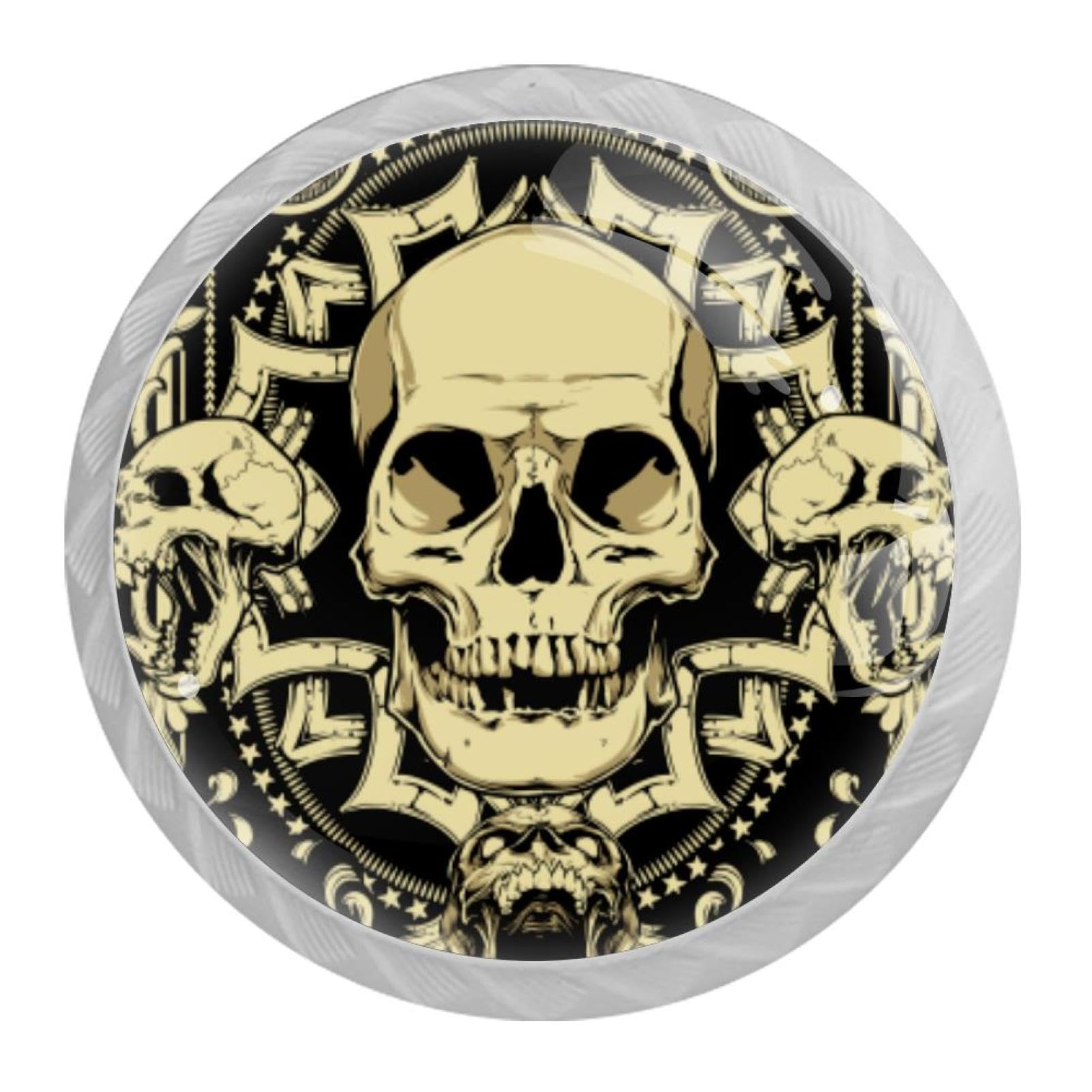 Tqmspg Multi04 4 Pieces Drawer Pulls Skull Door Knobs Dresser Handles For Kitchen Wardrobe Cupboard Hardware Furniture
