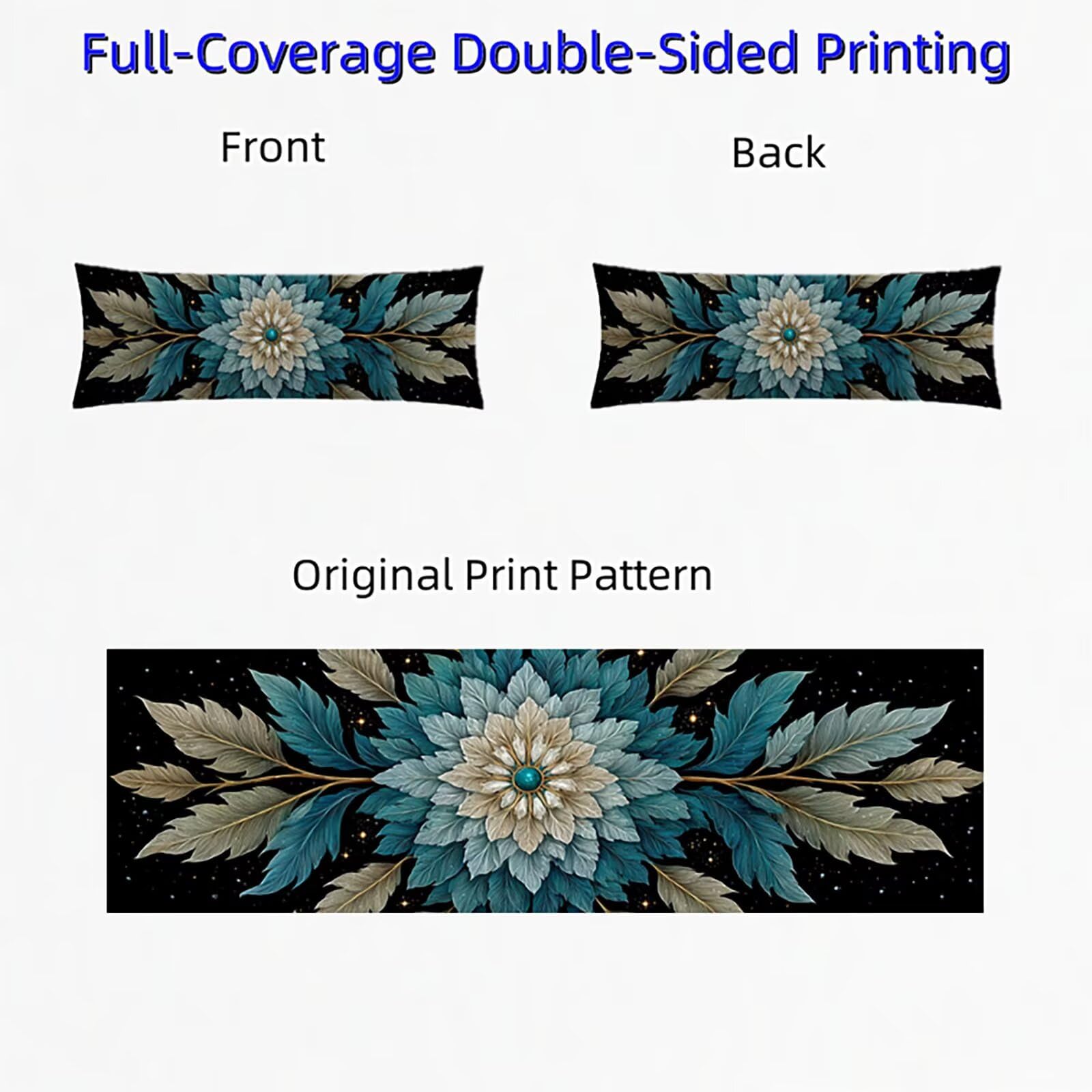 FGYB-3927 Poszewka na poduszkę 60 x 180 cm, dla osób śpiących na boku, mandala, z dwustronnym nadrukiem na całej powierzchni, na sofę, gwiaździste niebo, poduszka ciążowa