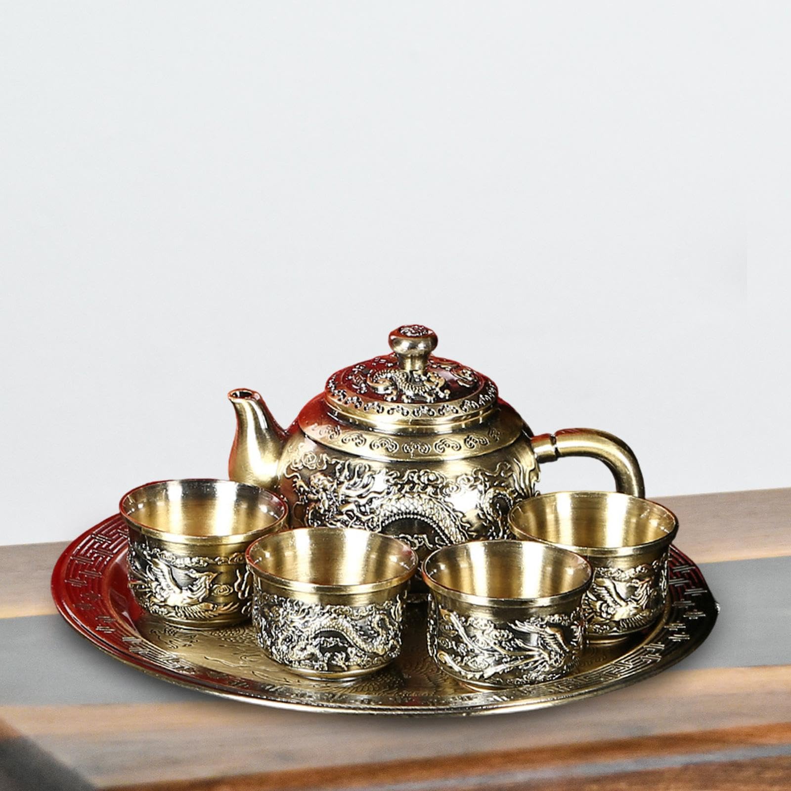 Juego de té Kung Fu con bandeja, reutilizable, para fiestas, pícnic, oficina