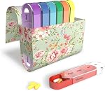 Pill Organizer,Weekly Travel Pill Case Box Medication Reminder Daily AM PM,Day Night 7 Compartments,for 4 Times A Day,7 Days a Week-Includes Leather PU Carrying Case(1-Carved Green)