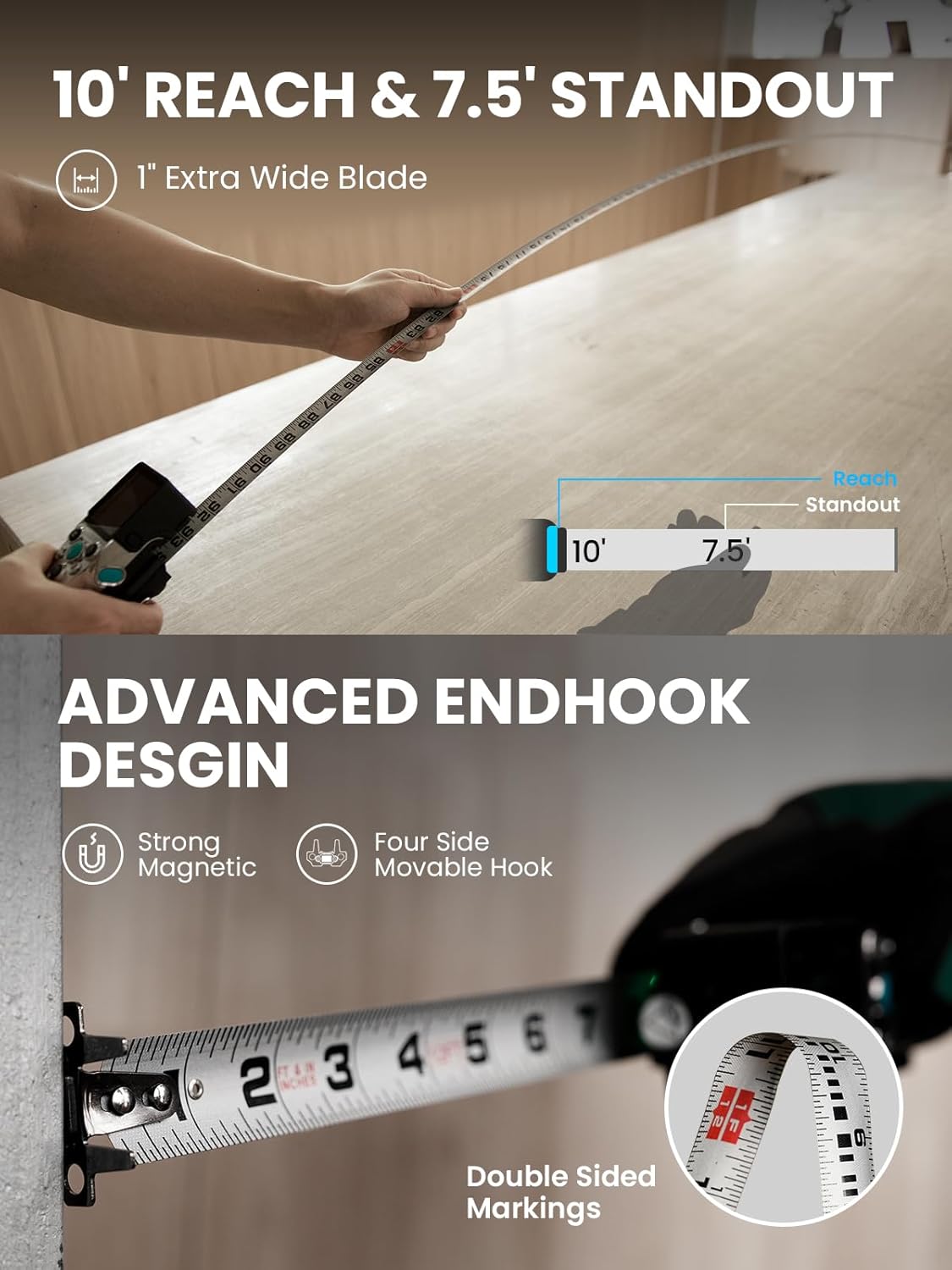 XTAPE1 tape measure extended with digital readout