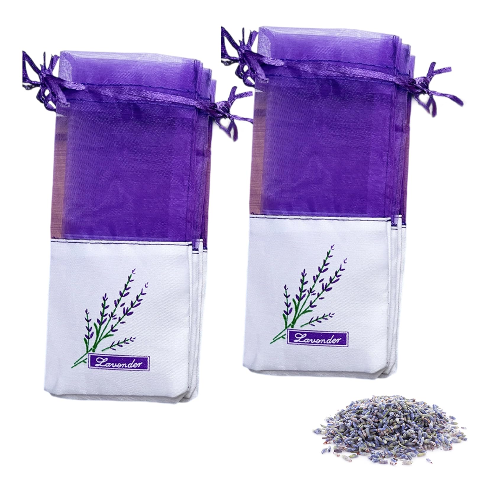 20Pcs Lavender Bags,Empty Drawer Scented Small Sachets Dried Flower Closet Wardrobes Sachet Fresheners Scents Bag to Fill Organza Gauze Spice Herbs Purple Sache,for Wardrobe Closets Car Bathrooms