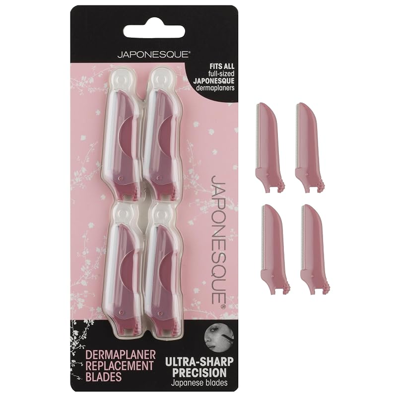 JAPONESQUE Refis de Lâmina para Dermaplaner Facial, Pacote com 4