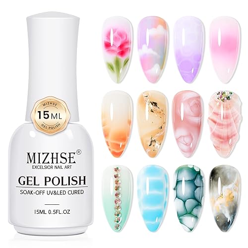 MIZHSE Esmalte de gel Blooming de 0.5 fl oz (0.5 fl oz) de gel transparente para esparcir, pintura de acuarela, arte de uñas de mármol, UV/LED, Gel