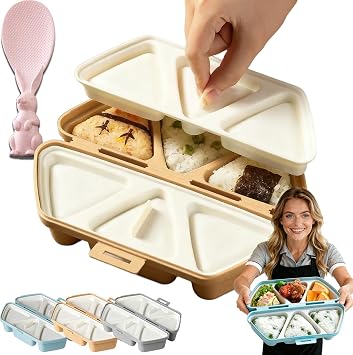 6 In 1 Onigiri Mold Set, 6 In 1 Onigiri Mold, Onigiri Mold Silicone, for Easy Shaping, Uniform Rice Balls, Meal Prep, Bento Lunch, Family Cooking & Japanese-Style Snacks Brown,1PC