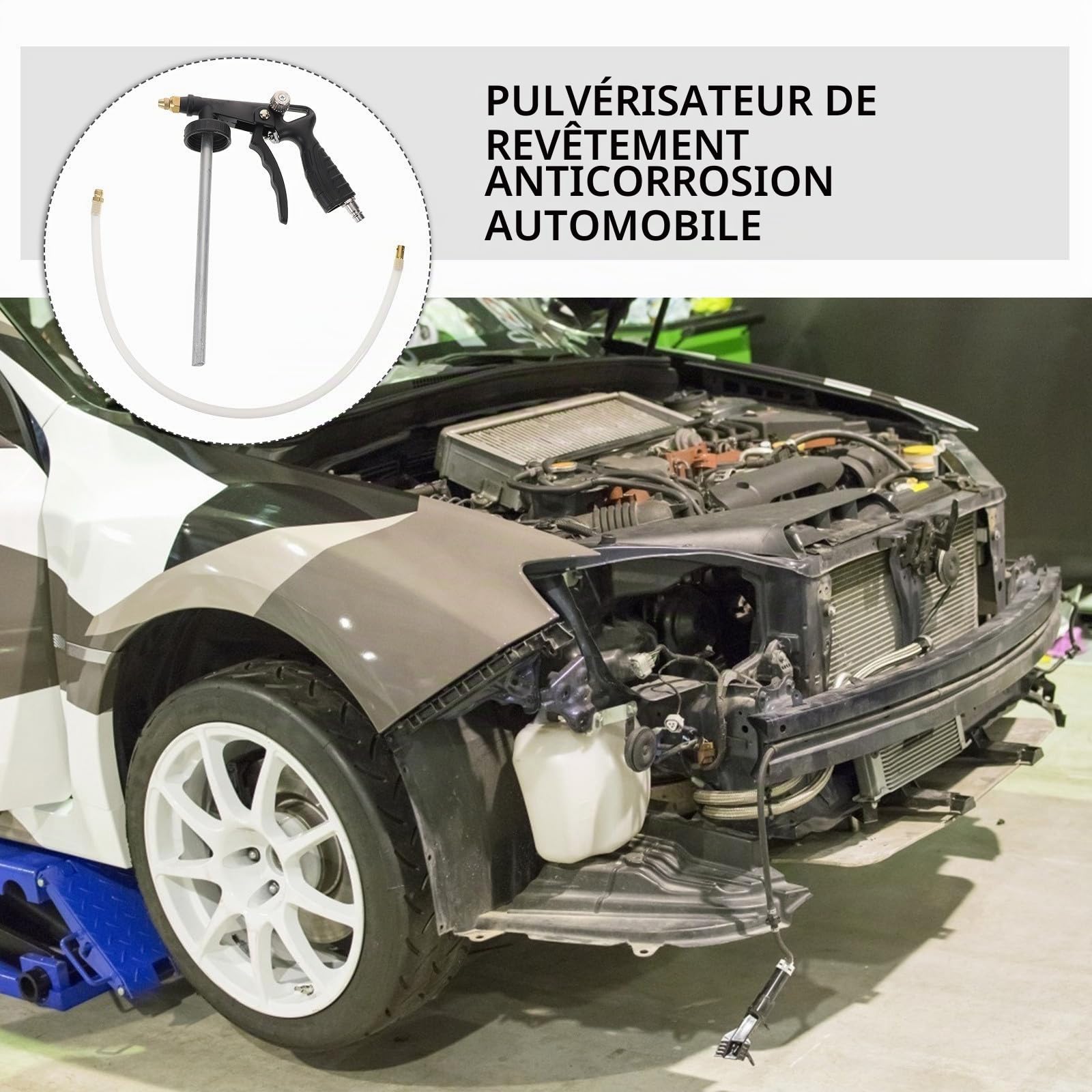 Pistolet de Pulvérisation Anti-Gravillons Noir Do15 Outil Pneumatique pour Soubassement Automobile Pulvérisateur de Revêtement Métal Solide Usage Voiture et Camion Application